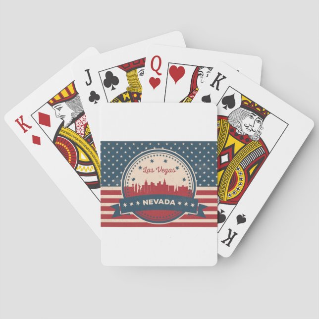 Retro Las Vegas Skyline Playing Cards (Back)
