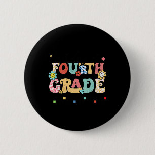 Retro Last Day Of Fourth Grade Kids Senior 2024 Gr 6 Cm Round Badge