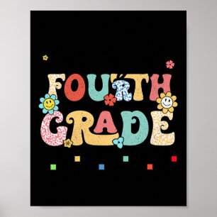 Retro Last Day Of Fourth Grade Kids Senior 2024 Gr Poster
