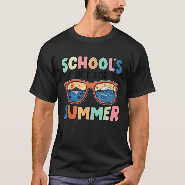 Retro Last Day of School s Out For Summer Teacher  T-Shirt (Front)