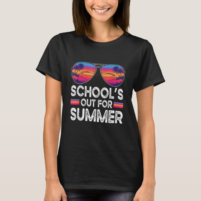 Retro Last Day Of School Schools Out For Summer T-Shirt (Front)