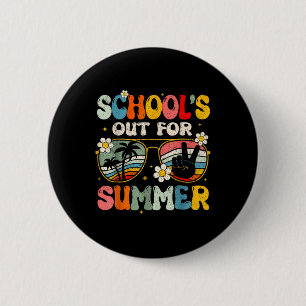 Retro Last Day Of School Schools Out For Summer Te 6 Cm Round Badge