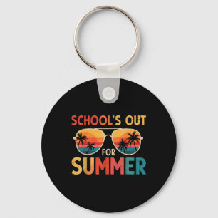 Retro Last Day Of Schools Out For Summer Teacher B Key Ring