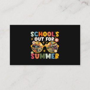 Retro Last Day of School's Out For Summer Teacher  Business Card