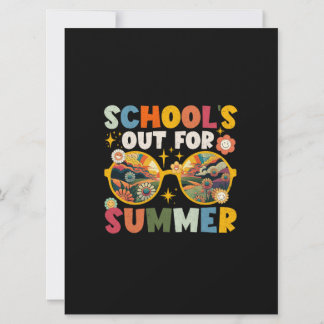 Retro Last Day of School's Out For Summer Teacher Card