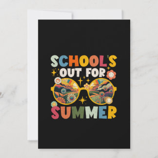 Retro Last Day of School's Out For Summer Teacher Invitation