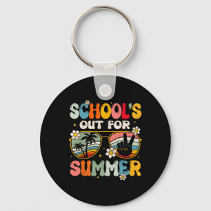 Retro Last Day Of School's Out For Summer Teacher Key Ring