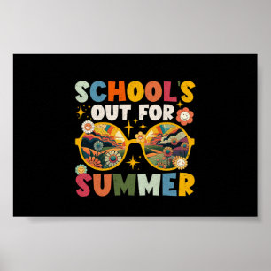 Retro Last Day of School's Out For Summer Teacher  Poster