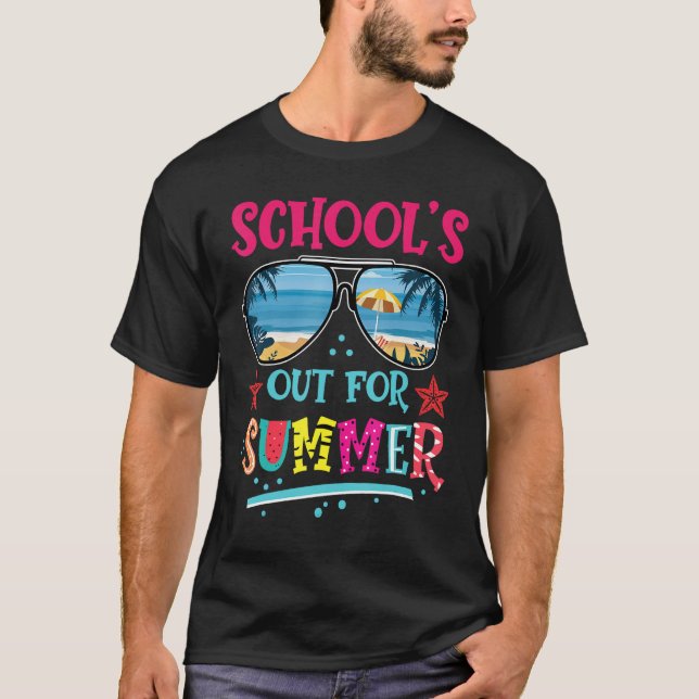 Retro Last Day of School's Out For Summer Teacher  T-Shirt (Front)