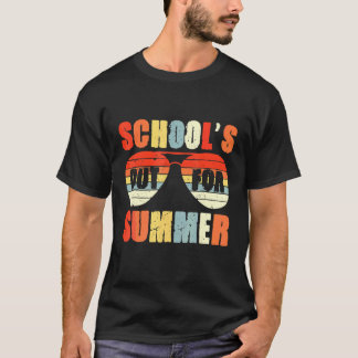 Retro Last Day Of Schools Out For Summer Teacher V T-Shirt