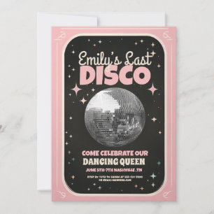 Retro Last Disco Bachelorette Weekend Invitation