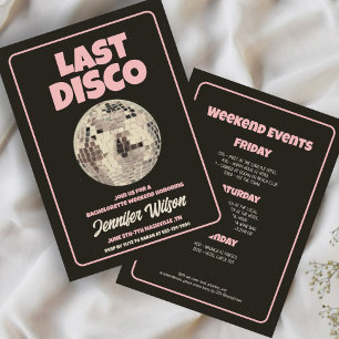 Retro Last Disco Bachelorette Weekend Invitation