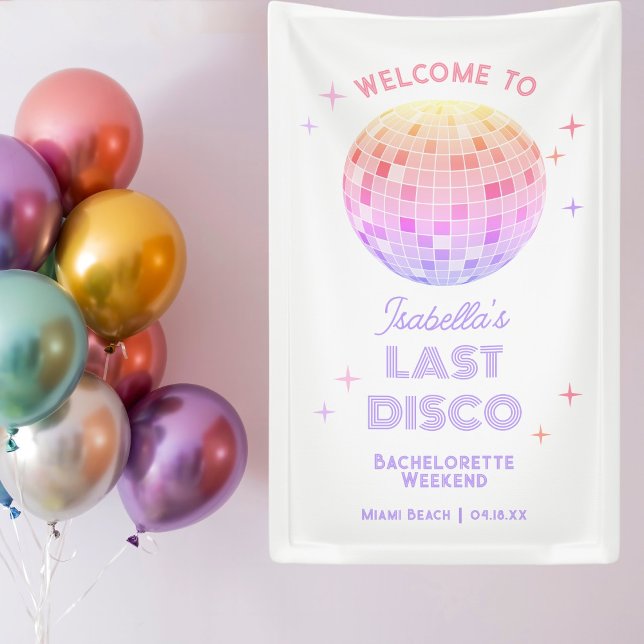 Retro Last Disco Bachelorette Weekend Welcome Banner (Creator Uploaded)