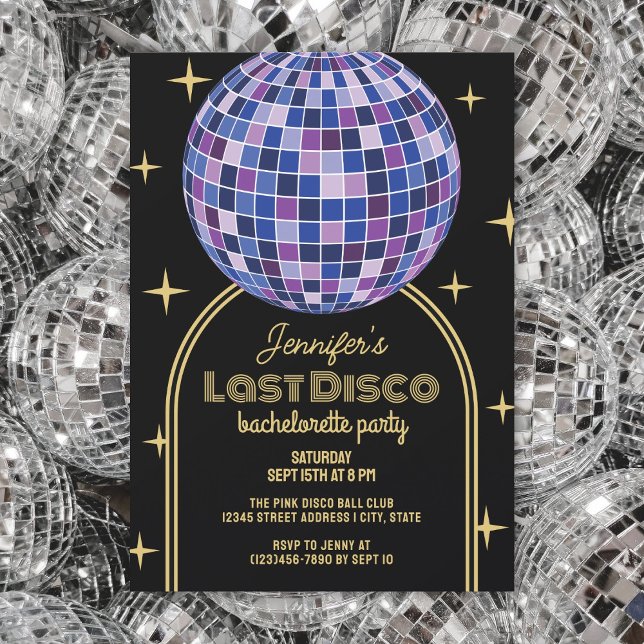 Retro Last Disco Space Rodeo Bachelorette Party Invitation (Creator Uploaded)
