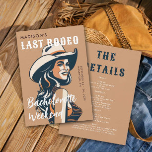 Retro Last Rodeo Poster Art Glam Chic Bachelorette Invitation