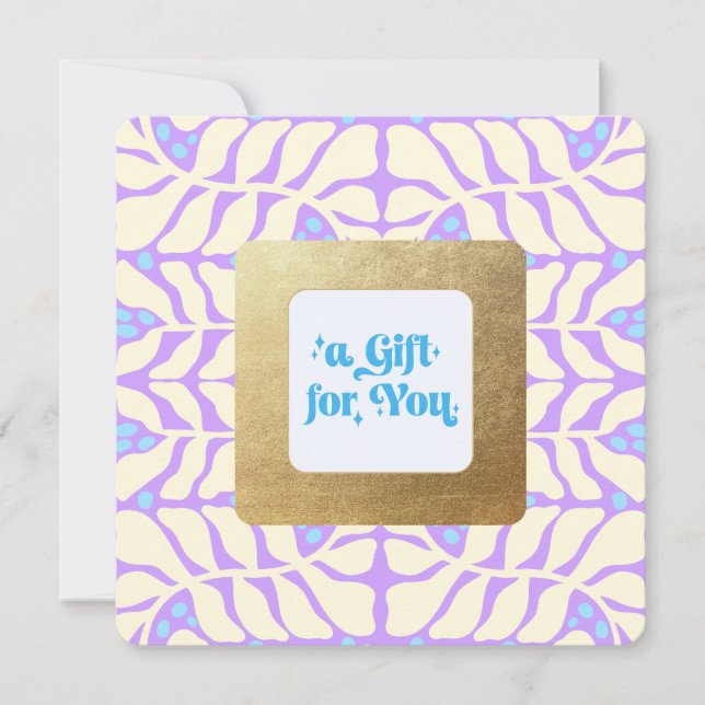   Retro Lavender and Blue Gift Certificate (Front)