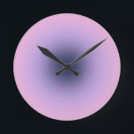 Retro Lavender Purple Gradient Round Clock<br><div class="desc">Gradient design - aura effect – purple / lilac/ lavender / violet gradient.</div>
