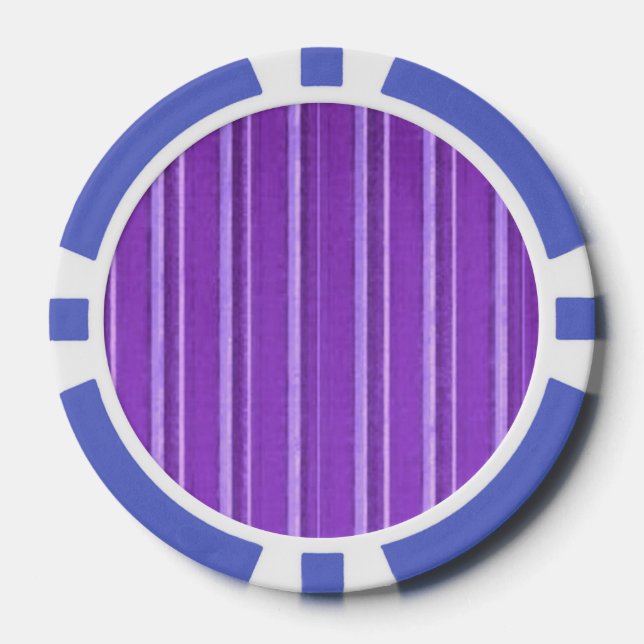 Retro Lavender Purple Stripe Poker Chips (Front)