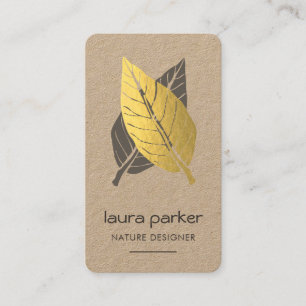 Retro Leaf Dry Nature Yoga Meditation Massage Business Card