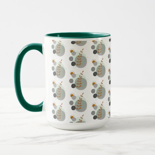 Retro Leaf Pattern Mug (Left)