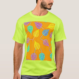 Retro Leaf Pattern T-Shirt