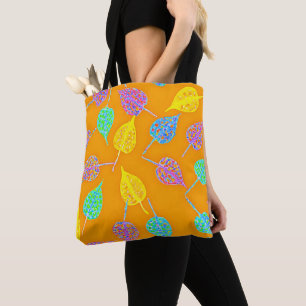 Retro Leaf Pattern Tote Bag