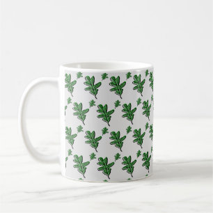 Retro Leaf Print Coffee Mug