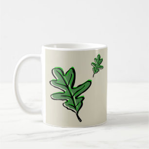 Retro Leaf Print Coffee Mug