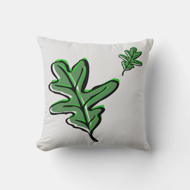 Retro Leaf Print  Cushion (Front)