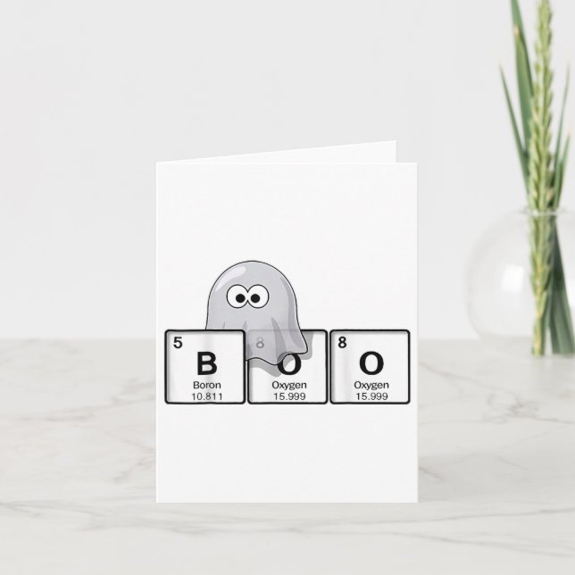 Retro Learn Chemistry With Ghosts Teacher Boo Hall Card (Front)