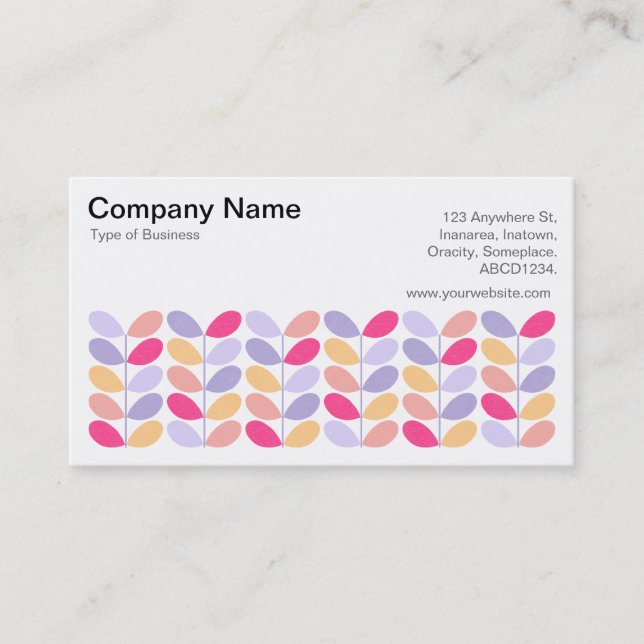 Retro Leaves 01 Business Card (Front)