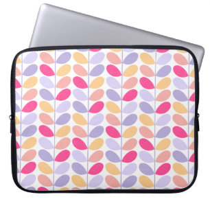 Retro Leaves Large Pattern Laptop Sleeve