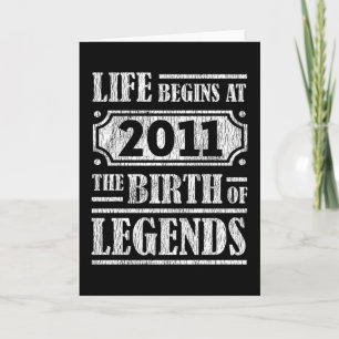 Retro Legend Born in 2011 Vintage Birthday Gift Card