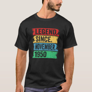 Retro Legend Since November 1950 Birthday Gifts 70 T-Shirt