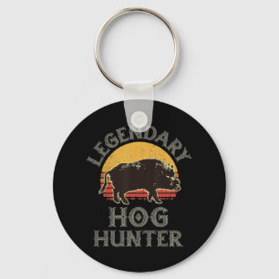 Retro Legendary Hog Hunter Vintage Pig Hog Boar Hu Key Ring