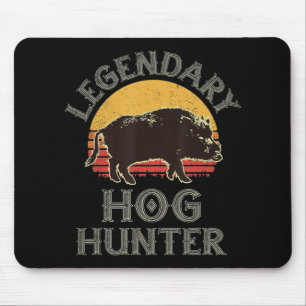 Retro Legendary Hog Hunter Vintage Pig Hog Boar Hu Mouse Pad