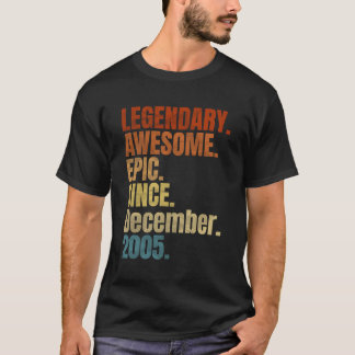 Retro Legendary Since December 2005 T Shirt 14 Yea