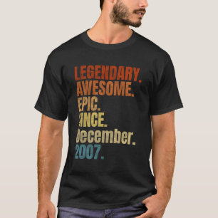 Retro Legendary Since December 2007 T Shirt 12 Yea