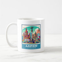 Retro Leipzig Skyline 