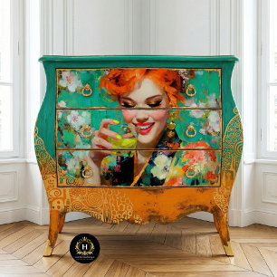 Retro Lemon Cocktail Bar Cart Decoupage Tissue Paper