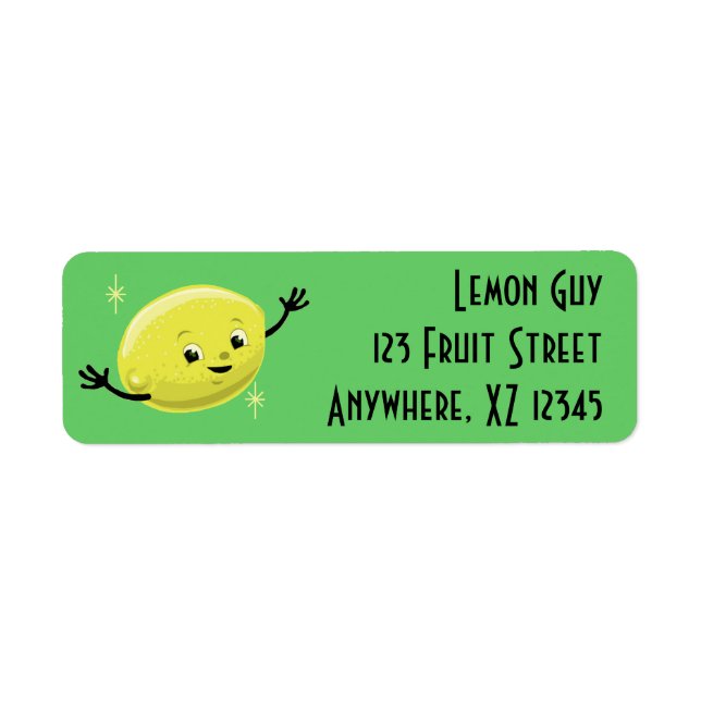 Retro Lemon Guy Return Address Label (Front)