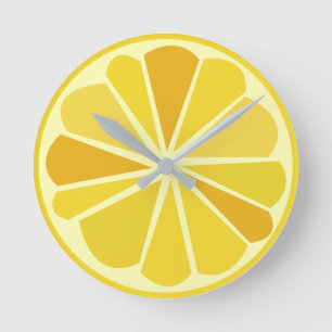 Retro lemon round clock