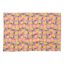 Retro Lemon Slices on Hot Pink