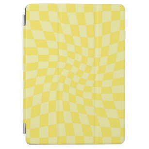 Retro Lemon Yellow Pastel Warped Chequerboard    iPad Air Cover