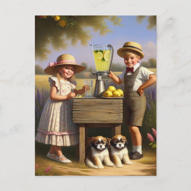 Retro Lemonade Stand Have a Good Summer Postcard (Front)