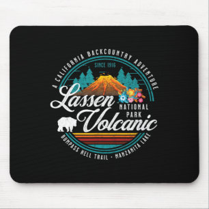 Retro Len Volcanic National Park Vintage Hiking Ca Mouse Pad