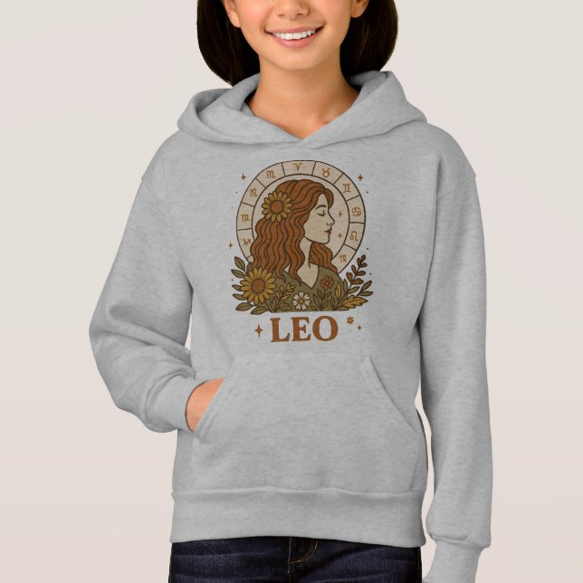 Retro Leo Zodiac Boho Floral Astrology (Front)