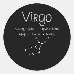 Retro Leo Zodiac Sign Constellation Astrology Gift Classic Round Sticker