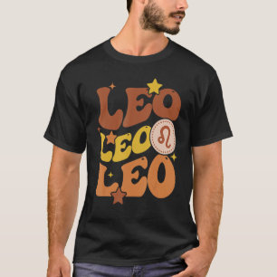 Retro Leo Zodiac Sign Horoscope Astrology Birthday T-Shirt