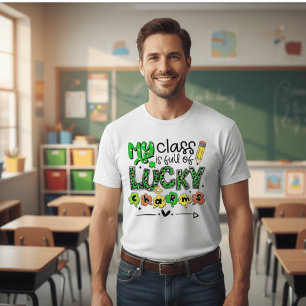 Retro Leopard My Class is Full of Lucky Charms St. T-Shirt